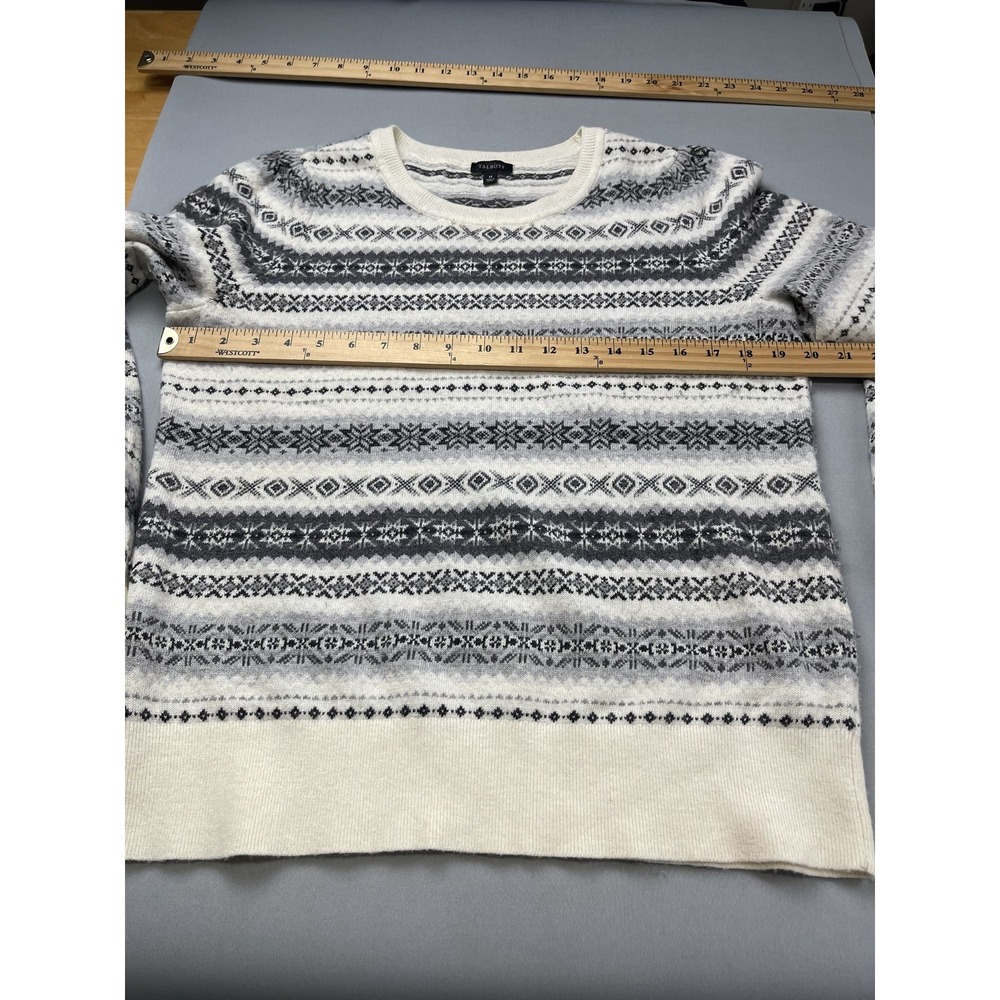 Talbots Womens Sweater Medium Fair Isle‎ Nordic Ski Cabincore Winter Wool Blend - Picture 6 of 11